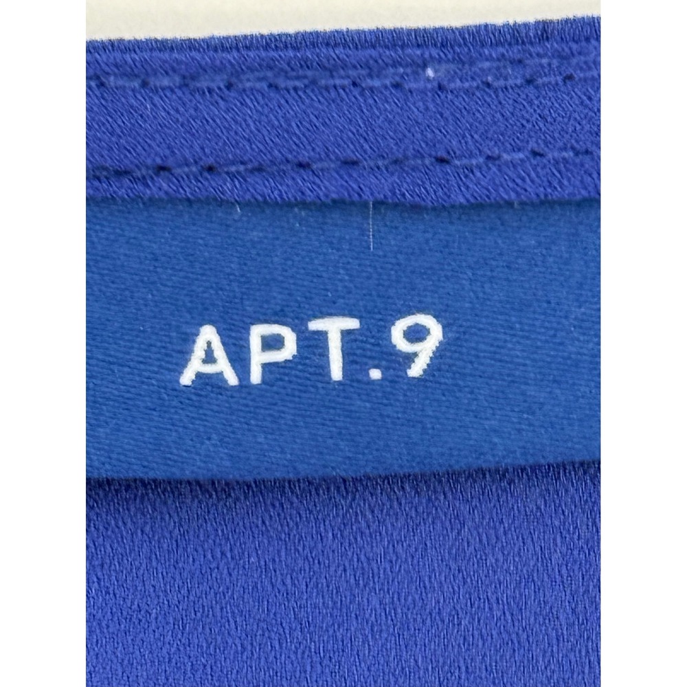 Apt 9 Womens Royal Blue Chiffon Short Sleeve Pleated Front Blouse Top Plus Sz 2X - Picture 7 of 10